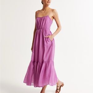 Abercrombie & Fitch Low Back Tiered Maxi Dress